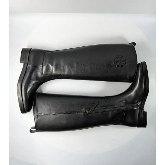 Tory Burch Women's The Riding Boot Milano Mezzo Calf Black Size 6 (MSRP $648) - Picture 8 of 12
